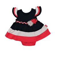 Pancy Step Line Design Cotton Babygirls Bodysuit, Multicolour