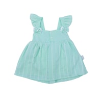 Picture of Pancy Sleeveless Embroidered Design Cotton Girls Frock, Light Green