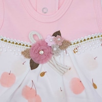 Picture of Pancy Flower & Cherry Design Cotton Babygirl Romper