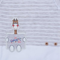 Pancy Giraffe & Line Design Cotton Babyboy Romper