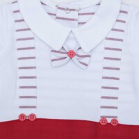 Pancy Tie & Line Design Cotton Babyboy Romper