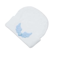Pancy Love & Wings Design Cotton Baby Cap, Blue & White, 1-6Months