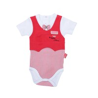 Picture of Pancy Tie & Checkered Design Cotton Babyboy Romper