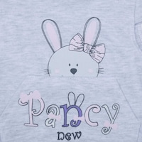 Pancy Bunny & Hoddie Design Cotton Baby Romper, Grey