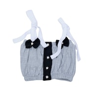 Picture of Pancy Cotton Babygirl Top with Pant 2Pcs Set, Grey & White