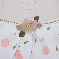 Pancy Flower & Cherry Design Cotton Babygirl Romper