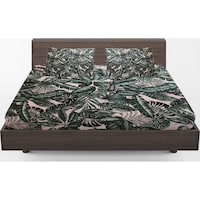 Home Tex Banana Palm Printed Flat Bedsheet Set, Multicolour - Carton of 14
