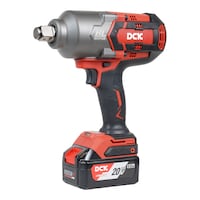 DCK Professional Cordless Brushless Impact Wrench, 19.05mm, Red & Black