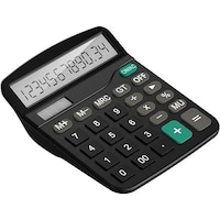 Tech Traders Large 12 Digits Desktop Calculator, Black