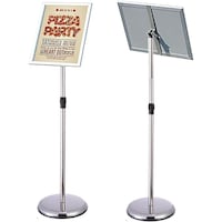 A3 Pedestal Sign Stand Aluminum Menu Stand, Silver