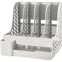 Picture of Magazine File Holder with Pen Holder and Storage Case, Grey