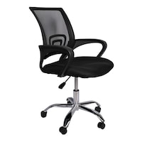 AM Low Back Office Chair with Adjustable Height, Black, MF-7825