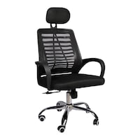 AM High Back Office Chair with Adjustable Height, Black, 902A