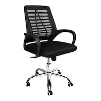 AM Low Back Office Chair with Adjustable Height, Black, 902B