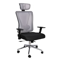 AM High Back Office Chair, Black & Grey, MH-874