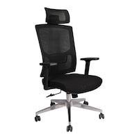 AM High Back Office Chair with Adjustable Height, Black, OC-16C