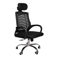 AM High Back Office Chair with Adjustable Height, Black, 904A