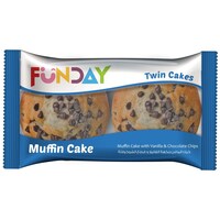 Picture of Funday Vanilla & Chocolate Chips with Chocolate Filling Twin Muffin, 50g - Carton of 20
