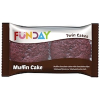 Picture of Funday Chocolate & Chocolate Chips Twin Muffin, 50g - Carton of 20