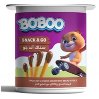 Picture of Bobo Snack & Go Hazelnut & Cocoa Cream with Bread Stciks, 30g - Carton of 12