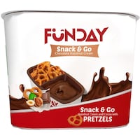 Funday Fun Snack & Go Hazelnut Cream and Cocoa with Pretzels, 36g - Carton of 12