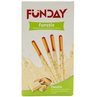 Picture of Funday Fun Stix White Chocolate Sticks with Pistachio, 36g - Carton of 12