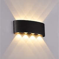 Next Life Modern Outdoor Wall Sconce Light, Black, 8LED