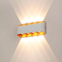 Next Life Modern Up & Down LED Wall Lamp with 4 Lights Design, White Gold