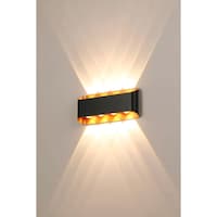 Next Life Modern Up & Down LED Wall Lamp with 4 Lights Design, Black Gold