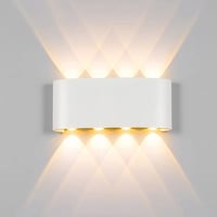 Next Life Modern Outdoor Wall Sconce Light, White, 8LED