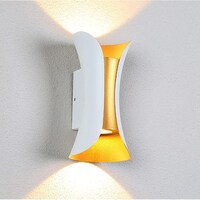 Next Life Modern Outdoor Wall Sconce Light, Warm White, White Gold