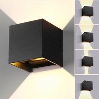 Next Life Modern Up & Down Wall Light Lamp, Black