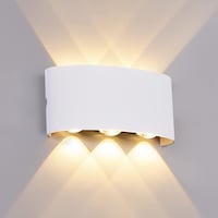 Next Life Modern Outdoor Wall Sconce Light, White, 6LED
