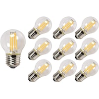 Next Life Warm White Vintage LED Edison Bulb, 4W, 400LM, Clear Glass, G45 - Pack of 10