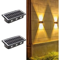 Next Life 6 LED Solar Up Down Wall Light, Warm Light - Pack of 2