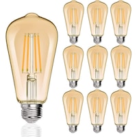 Next Life Warm White Vintage LED Edison Bulb, 4W, 400LM, Golden Glass, ST64 - Pack of 10