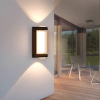 Next Life Modern LED Up Down Outdoor Porch Wall Light, 3000K, Warm Light