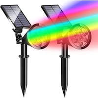 Next Life Solar Spotlight for Garden, Changing Color - Pack of 2
