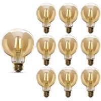 Next Life Warm White Vintage LED Edison Bulb, 4W, 400LM, Golden Glass, G95 - Pack of 10