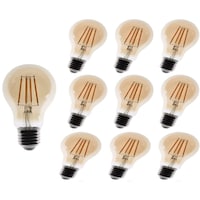 Next Life Warm White Vintage LED Edison Bulb, 4W, 400LM, Golden Glass, A60 - Pack of 10