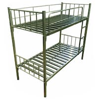 Al Mubarak Heavy Steel Dual Bunk Bed with Ladder, GD-1, Silver