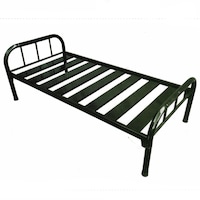 Al Mubarak Steel Single Bed, BS-3, Black