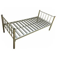 Al Mubarak Steel Single Bed, HK-1, Silver