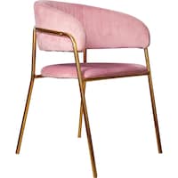 Al Mubarak Fabric Metal Chair, Pink & Gold
