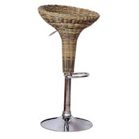 Al Mubarak Pvc Wheat Design Bar Chair, Green