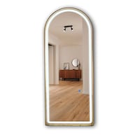 LED Mirror with Aluminum Alloy Frame & Stand, 170 x 70cm, Gold