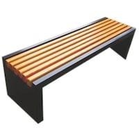 Picture of Galb Flat Outdoor Wooden Bench, 150cm, Brown & Black