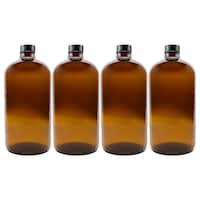 Cornucopia Amber Kombucha Growler Bottle Set, 950ml, Set of 4