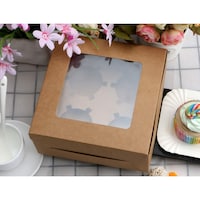 Picture of Fufu 4 Cavities Kraft Paper Cupcake Box, Brown, Set of 12