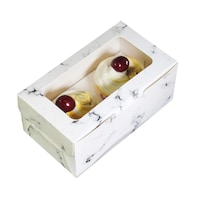 Picture of Fufu 2 Cavities Kraft Paper Cupcake Box, Marble, Set of 12